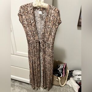 Kona Sol Beige Snake Print Dress